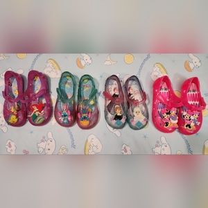 Disney Characters Toddler Jelly Shoes size 10 bundle